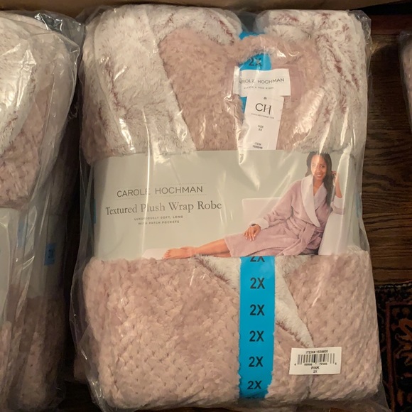 Carole Hochman Ladies Plush Soft Warm Long Wrap Robe Faux Fur Collar Pockets New - Picture 12 of 13